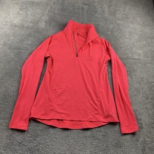 Champion Duo Dri Quarter Zip Pullover Jacket Thumb Holes Womens Small‎ Coral